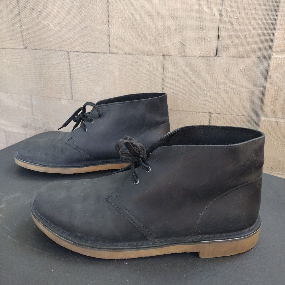 Clarks Originals Desert Boot Bushacre 2 Chukka Black Beeswax Leather Men Size 12